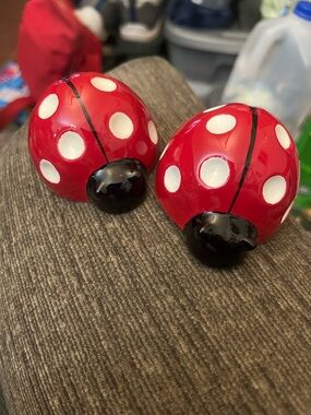 Cracker Barrel Red and White Ladybug Salt and Pepper Shakers